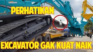 Excavator Kobelco SK480LC Masih Kinclong Naik Keatas Truck Trailer Lowbed Volvo FM #Kobelco #Volvo