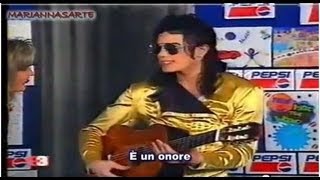 Michael Jackson in Spain receives Paco De Lucia's guitar  (Sub. Italiano)