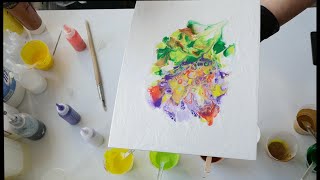 АКРИЛОВАЯ ЗАЛИВКА Fluid Art методом погружения * Жидкий акрил * Цветок * Dip Technique  #14