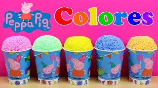 Vídeo educativo para Aprender Colores para niños con Huevos Kinder Sorpresa de Peppa Pig y Play Foam