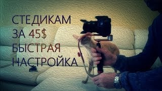 СТЕДИКАМ ручной для цифровой камеры, экшн камеры. Быстрая настройка.