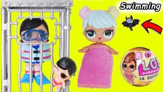 LOL Surprise Dolls Lil Sisters see Fish at Beach