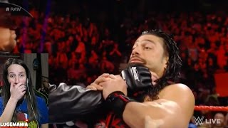 WWE Raw 3/6/17 The Undertaker Chokeslams Roman Reigns