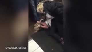 Video Shows : McDonald's security, guard sits on top of a drunk woman when she refuses to leave