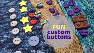 DIY BUTTONS for sewing or knitting using polymer clay