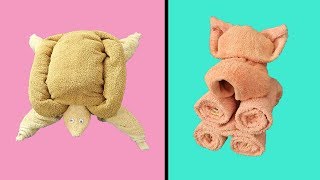 How To Make Towel Animals. CUTE AND EASY TOWEL FOLDING IDEAS