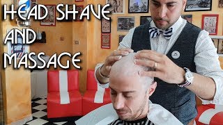 4k ? Head Shave with Massage - Old School Italian Barber - ASMR sounds