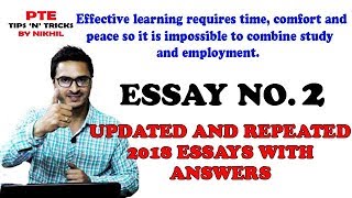 [ 2018 ] PTE NEW AND MOST REPEATED ESSAY WRITING || SENTENCE BY SENTENCE || PTE BY NIKHIL