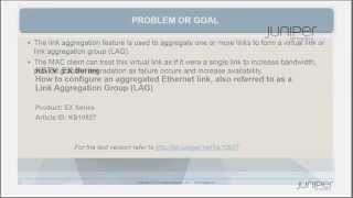 How to create a Link Aggregation Group (LAG) on an EX Series device