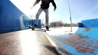 Mini Ramp Winter Skateboard Session (New Tricks) - Brad Jensen