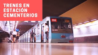 Metro de Santiago | Trenes NS-74 NS-88 NS-04 NS-16 en Cementerios (L2)