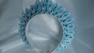 Канзаши Корона простая Снегурочки или Снежинки МК 23
