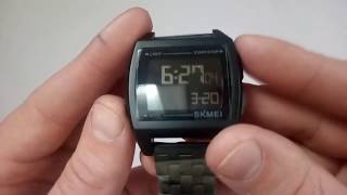 Мужские часы Skmei 1368 black обзор, настройка, инструкция на русском, отзывы, цена
