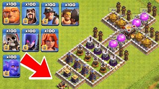 Who Can Survive This Difficult Trap on COC? Trap VS Troops #11