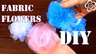 Цветок из сетки Мастер Класс/ DIY Fabric Flowers