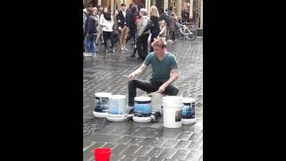 Bucket Man Drummer-Pitt Street, Sydney