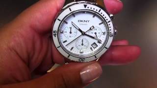 Women's DKNY White Ceramic Chronograph Link Watch NY8502