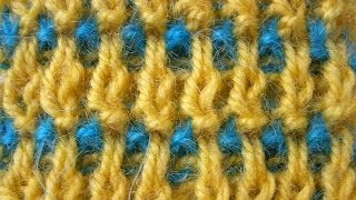 Узоры спицами. Вязание спицами цветной резинки
