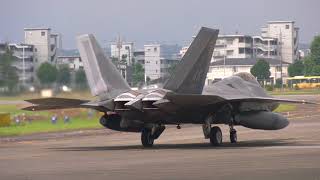 戦闘機 F-22ラプター 横田基地 4機離陸 3WG yokota Raptor 20180715