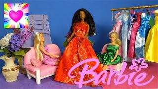 Барби Салон #5 Наряд на Карнавал Играем в Куклы Барби Мода Видео для Девочек для Детей
