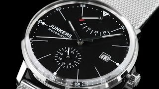 Junkers 6060M-2 Bauhaus 40mm Automatic Mesh Strap Watch with Power Reserve Indicator