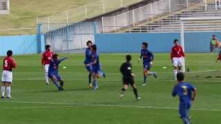 2013.11.9　高校サッカー選手権 栃木大会 準決勝　真岡×宇短大附　3/4　宇短大附決勝点