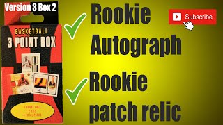 3 Point Basketball Box. NBA Basketball trading cards. Nice rookie autograph and relic cards.