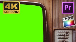 Vintage TV Screen Close Up - Green Screen Footage Free 4K
