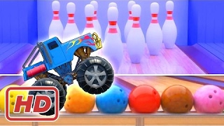 Binkie TV - Monster Truck Bowling - Fun Bowling Balls Colors For Kids 3D