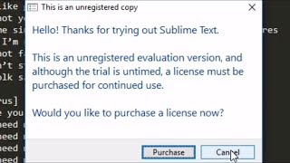 Cracked Sublime Text 3 on Windows 10