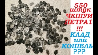 550 штук ЧЕШУИ Петра Первого !!! КЛАД ИЛИ КОШЕЛЬ ?