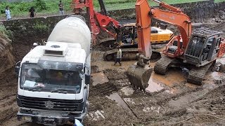 Stuck Concrete Mixer Truck Heavy Recovery
