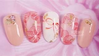 【Watch nail Teach Me-796th phase】Water-painted Flowers with Nude-Colored【窝趣美甲你求窝教 第796期】裸色淑女水彩花卉