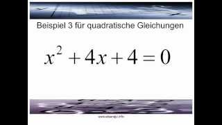 Beispiel 3 für quadratische Gleichungen