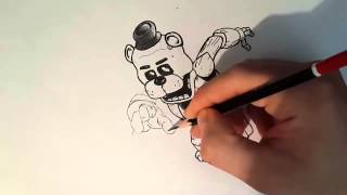 Как нарисовать мишку Фредди поэтапно 5 ночей How to Draw F
