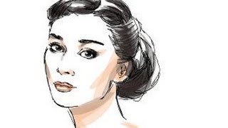 How to draw Audrey Hepburn