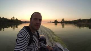 По реке  Волга  на лодке ПВХ с мотором Gladiator (Гладиатор) G9,8FHS скорость 30 км