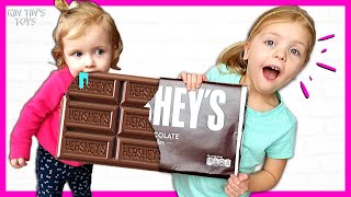 Kin Tin Staged a GIANT CHOCOLATE CHALLENGE | Giant Candy vs Normal Sized Candy | Candy Haul