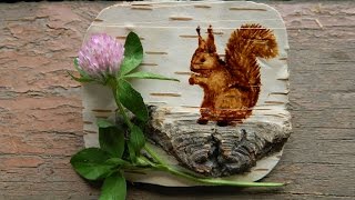 ? Кофейное рисование на бересте / How to draw on birch bark