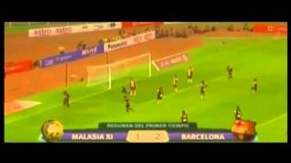 Malaysia XI vs Barcelona 1-3. All Goals & Highlights. 10/08/2013.