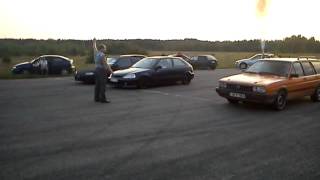 Passat 1.9 turbo vs Honda civic vs honda civic vs audi A6 400m drag race