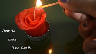 How to make rose candle at home| DIY valentines day romantic candle| rose candle for valentines day