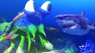 GIANT MANTIS SHRIMP vs GREAT WHITE SHARK - Feed and Grow Fish - Part 35 | Pungence