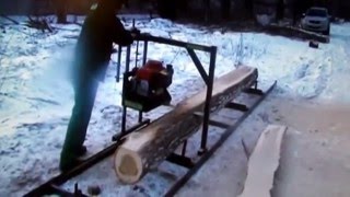 Шинная пилорама бензиновая - с двигателем Хонда 13 л.с. http://delo1.com