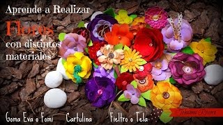 Como Hacer FLORES, (2 do vídeo) con foami o Goma eva, tela y cartulina  MUY Fácil y Económico 2
