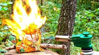 ГАЗОВАЯ ГОРЕЛКА против ЛАПШИ быстрого приготовления #эксперимент