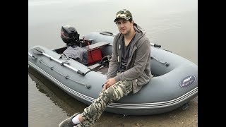 Лодка ПВХ Кайман 360 и мотор HDX 9.9 первый спуск на воду