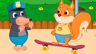 Famille d'Écureuil - Le Flic Veut Enlever le Patin Vidéos Animé 2020 en Français 13+