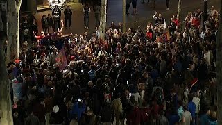 Barcelona fans celebrate their team's 25th La Liga title