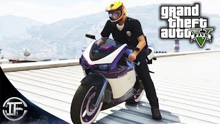GTA V Online - PERSECUCIÓN POLICIAL Y MOTOS VOLADORAS!! - Carreras Épicas - Funny Moments - GTA 5